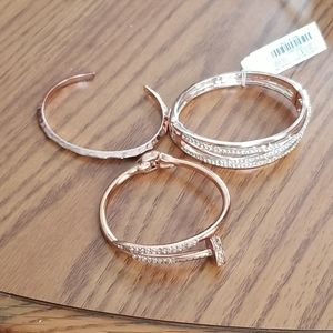 Lot of 3 Charming Charlie rose tone bracelets